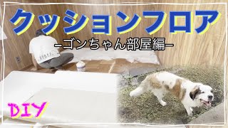 【DIY】セントバーナード犬ゴンちゃん部屋のクッションフロア貼り【リフォーム】