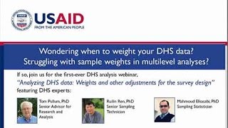 Webinar: Weights \u0026 Adjustments for DHS Surveys