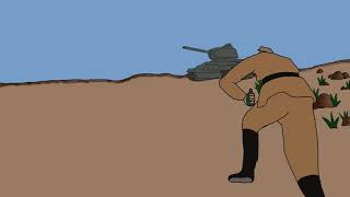 A brave soldier bursting a tank with grenade - Simple animation in Flipaclip