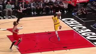 LeBron James does a reverse dunk off kuzma's half court shot & bullies Seldon and dunks it in 😲🏀