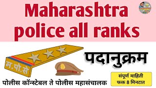 Maharashtra Police all Rank in Marathi पोलीस शिपाई ते पोलीस महासंचालक पर्यंत.@learninghubmarathisopan