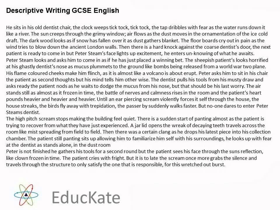 Descriptive Writing Examples Gcse