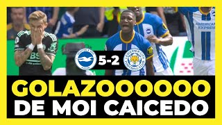 Narración internacional Gol de Moisés Caicedo del Brighton vs Leicester City