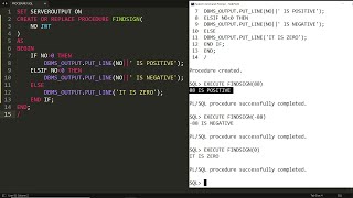 PLSQL Procedure to find given no is Positive, Negative or Zero - Practical Demo (Oracle)