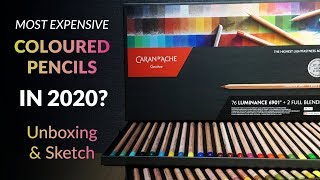 Caran D’ache Luminance 76 box set Unboxing, review and sketch