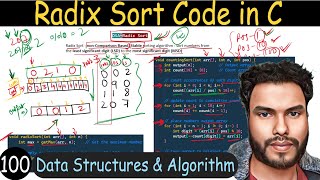 100 - Radix Sort Code in C - Explained | Data Structure