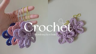 MAKING A FLOWER KEYCHAIN CROCHET | GANTUNGAN KUNCI BUNGA RAJUT @Heyosii #keychain #crochetpattern