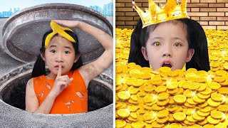 $1 vs $1000 Rich and Poor Kids Play Hide and Seek | The Funniest Situations | LUX KI