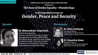 Distinguished Lecture | Dr Meenakshi Gopinath | Gender Peace and Security