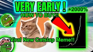 New Catslap Meme Coin Going VIRAL!! 1000x GAINS Potential Tutorial How To Buy