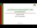 Supervision- LEADERSHIP, MANAGEMENT AND GOVERNANCE