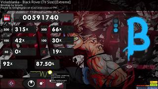 osu! | Black Rover (TV Size) Vickeblanka 7.00* | 40pp 87.5% 19x Miss | 2nd 7* Pass