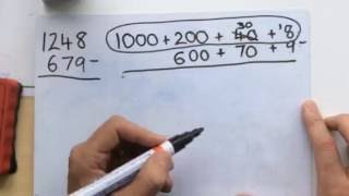 Subtraction 5 using the expanded method