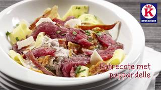 Keurslager recept - Entrecote met pappardelle