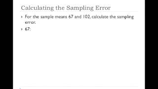 02 Finding Sampling Error