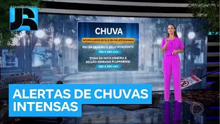 Inmet emite alertas de chuvas intensas e volumosas para municípios no Sudeste