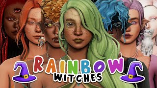 Rainbow Witches 🌙 + CC List | Sims 4 Create a Sim