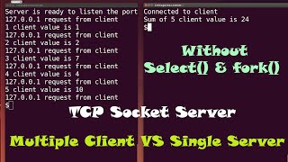 TCP Socket Programming | TCP Socket Program in C | TCP Socket in UNIX | Multi Client without Select