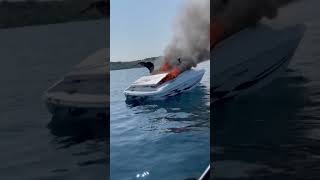 Two people rescued from burning boat before explosion