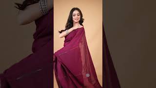 Handloom Cotton Khesh Kantha Saree With Blouse Piece Magenta Color #handloom#viralvideo8899988775