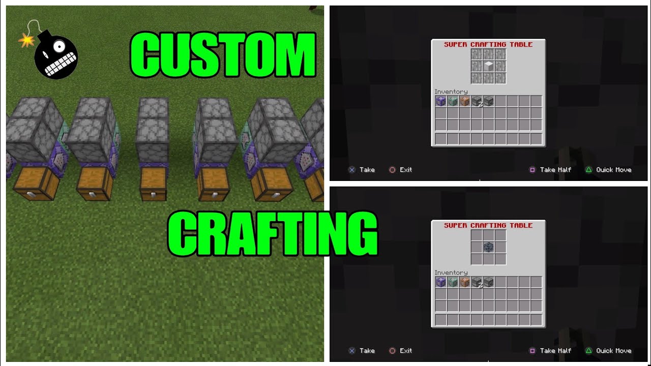 Custom Crafting Tutorial Command Block Bedrock Edition Youtube