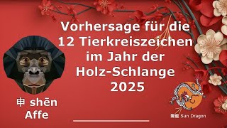 Chinesisches Horoskop 2025: Tierkreiszeichen Affe