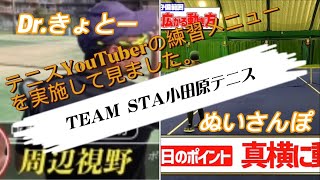 【 テニス/ダブルス】TEAM STA小田原テニス 〜テニスYouTuberの練習メニューを実施（ぬいさんぽさん 坂根ダブルス日記参考に）