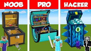 Minecraft NOOB vs PRO vs HACKER: CHEST HOUSE BUILD CHALLENGE in Minecraft / Animation