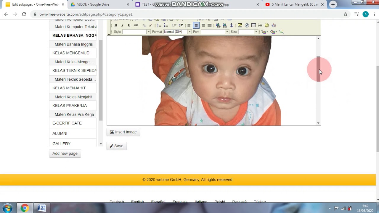 Tutorial Web Page Kursus Youtube