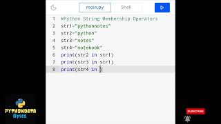 Python String Membership Operator program #pythonprogramming #dataanalysis #programminglanguages