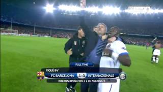 Jose Mourinho Celebration Barca-Inter 2-3 Agg.