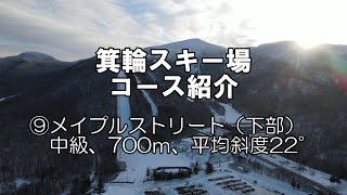 【箕輪スキー場】コース紹介⑨「メイプルストリート（下部）」カービングが気持ちいいダウンヒルコース！中級、700ｍ、平均斜度22°