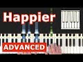Marshmello ft. Bastille - Happier - Piano Tutorial Easy - Sheet Music (Synthesia)