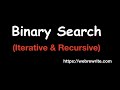 Binary Search | LeetCode 704 | Java | Recursive | Iterative