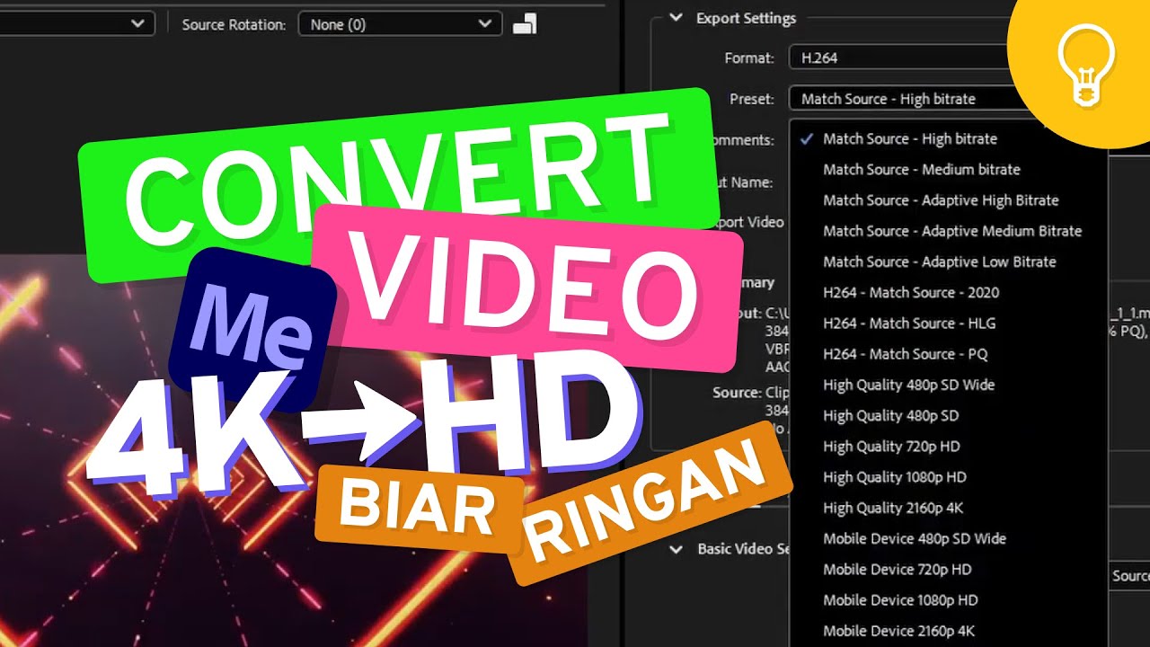 Convert Resolusi Video (dari 4K Ke HD) Dengan Adobe Media Encoder ...