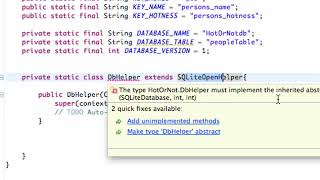 Android Application Development Tutorial 113 SQLite class implementing SQLiteOpenHelper YouTub