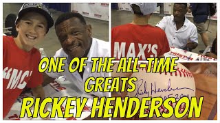 Rickey Henderson Signing Autographs At The National Sports Collector's Convention 8/3/19