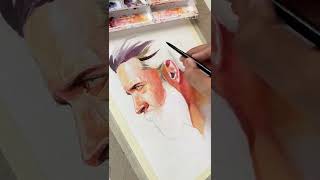 Painting The Greek God || Hritik Roshan Watercolors Portrait