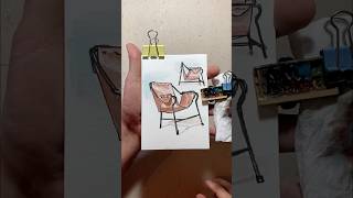 Exercício rápido com a mini paleta - referência de cadeira da Lina Bo Bardi