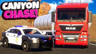 DIESEL POLICE CHASE in Lego Canyon Ends in BIG CRASHES in Brick Rigs Multiplayer!