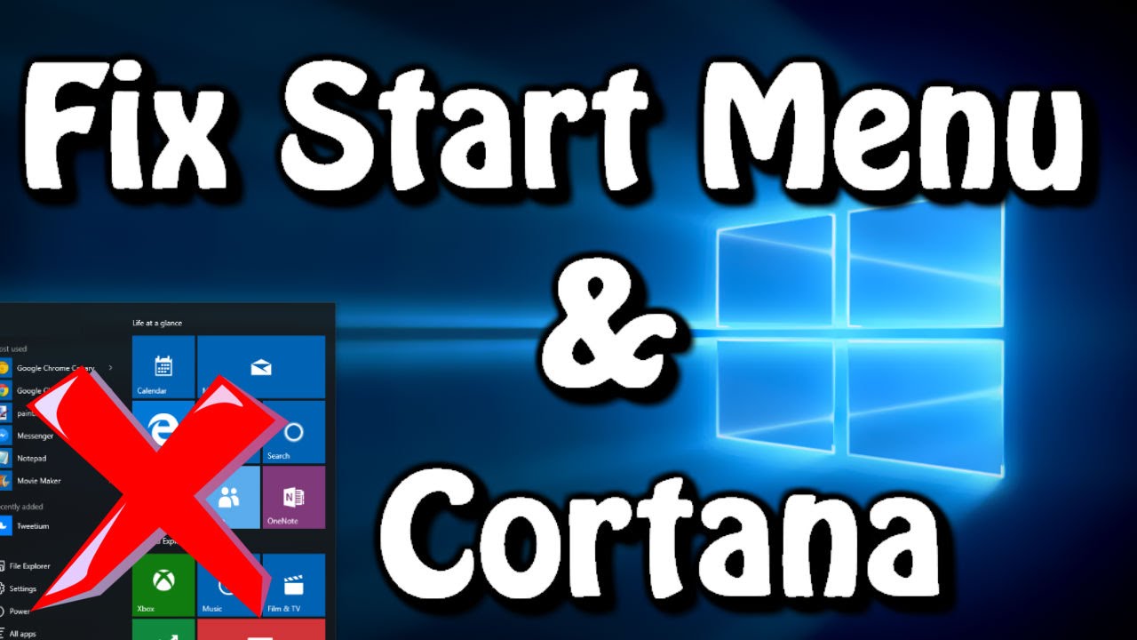 How To Fix Windows 10 Start Menu & Cortana Not Working - YouTube