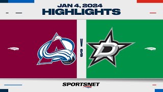 NHL Highlights | Avalanche vs. Stars - January 4, 2024