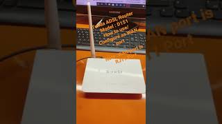 How to use WAN Port in Tenda ADSL Router.