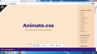 Animate.css library(Cross-browser library of CSS animations.)