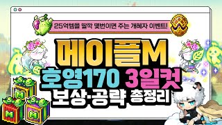 3일컷! '딸깍' 몇번에 25억이 공짜! 「메이플M 호영 170레벨 달성 이벤트」 보상·공략 총정리｜메이플스토리