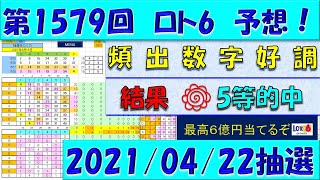 第1579回 ロト6予想　2021年4月22日抽選