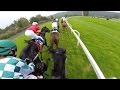 Horse race by jockey´s view at Prague racecourse