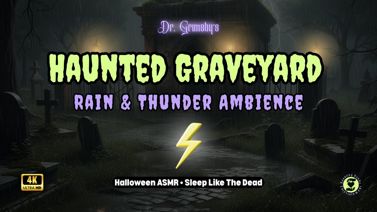 4k Hd Haunted Graveyard Thunderstorm рџњ пёџ Rain Thunder Halloween