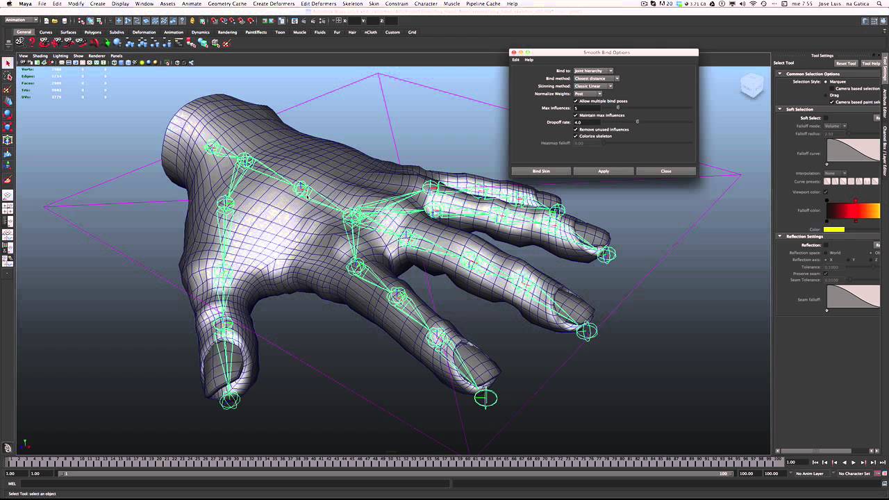 Skeletons And Kinematics Bind Skin Tutorial Maya Español - YouTube