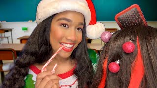 ASMR Girl Who’s Obsessed With Christmas Gives You a Makeover In Class 🎄🎁 ASMR Makeover Role-play